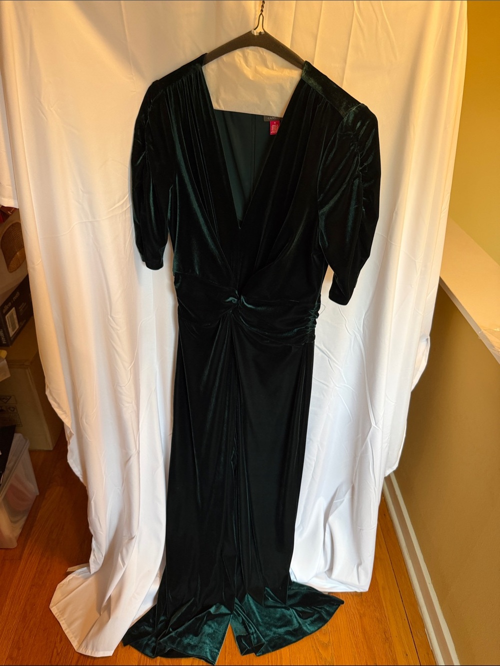 Vince Camuto Emerald Green Velvet jumpsuit
